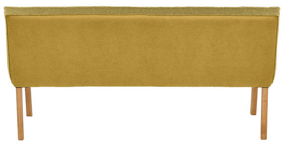 SITZBANK 177/88/63 cm Webstoff, Mikrofaser Gelb Eiche vollmassiv - Eichefarben/Gelb, Design, Holz/Textil (177/88/63cm) - Linea Natura