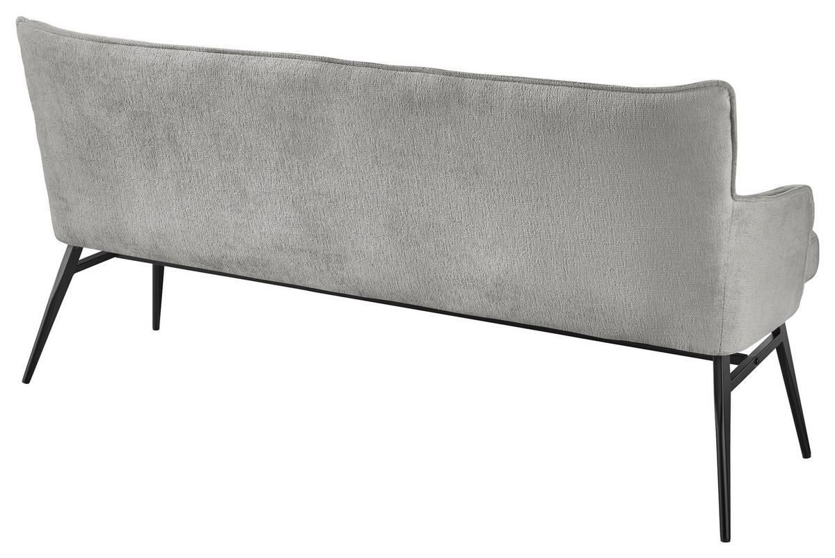 SITZBANK 180/88/68 cm Mikrofaser Grau, Schwarz  - Schwarz/Grau, Design, Textil/Metall (180/88/68cm) - SetOne by Musterring