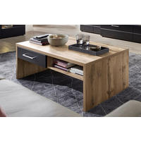 KLUBSKA MIZA, 110/40/64 cm črna, stari hrast  - stari hrast/barve kroma, Moderno, kovina/leseni material (110/40/64cm) - Hom`in