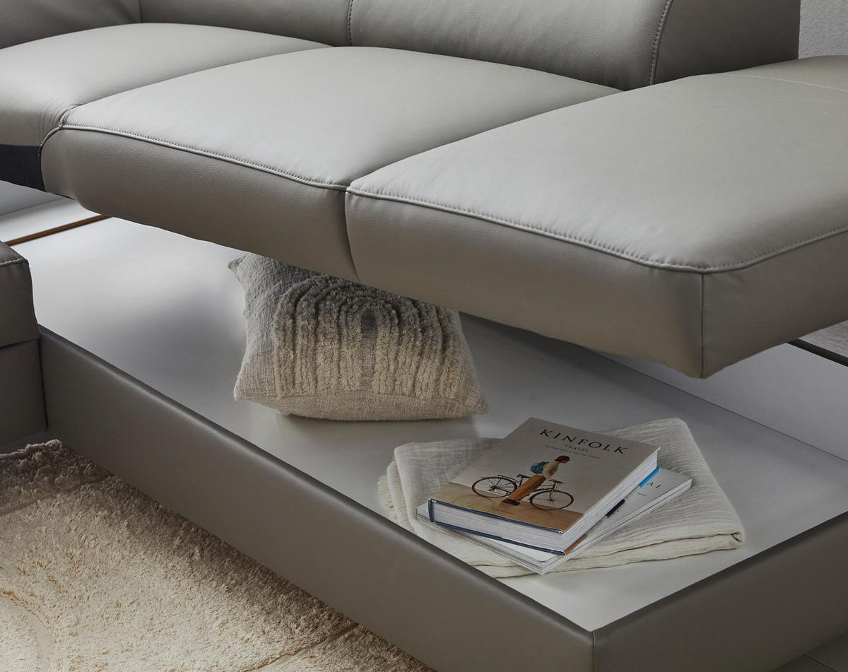 COLȚAR textil, piele nămol  - nămol/negru, Design, metal/textil (256/220cm) - Celina Home