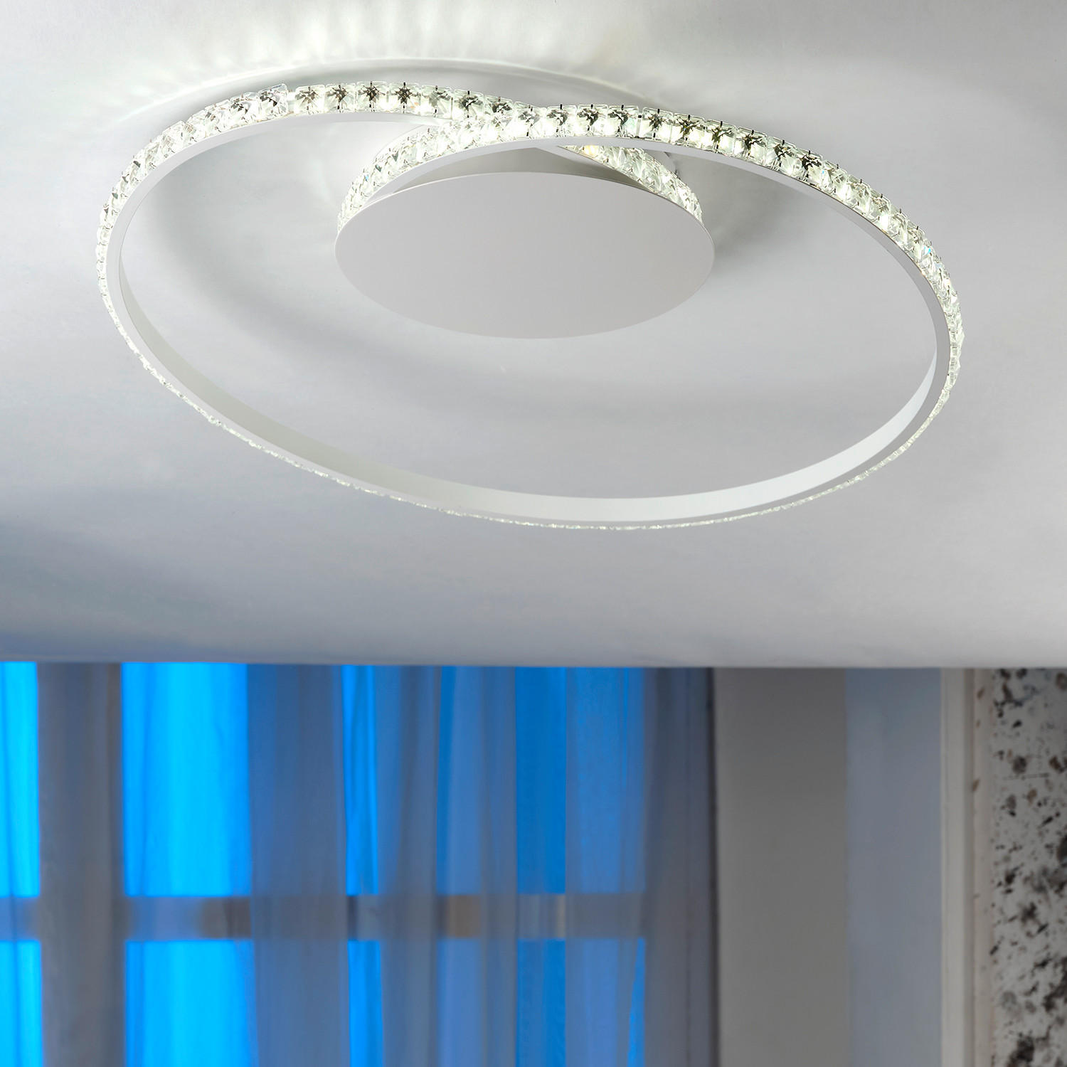 LED-DECKENLEUCHTE 50/10/43 cm   - Weiß, Design, Metall (50/10/43cm)