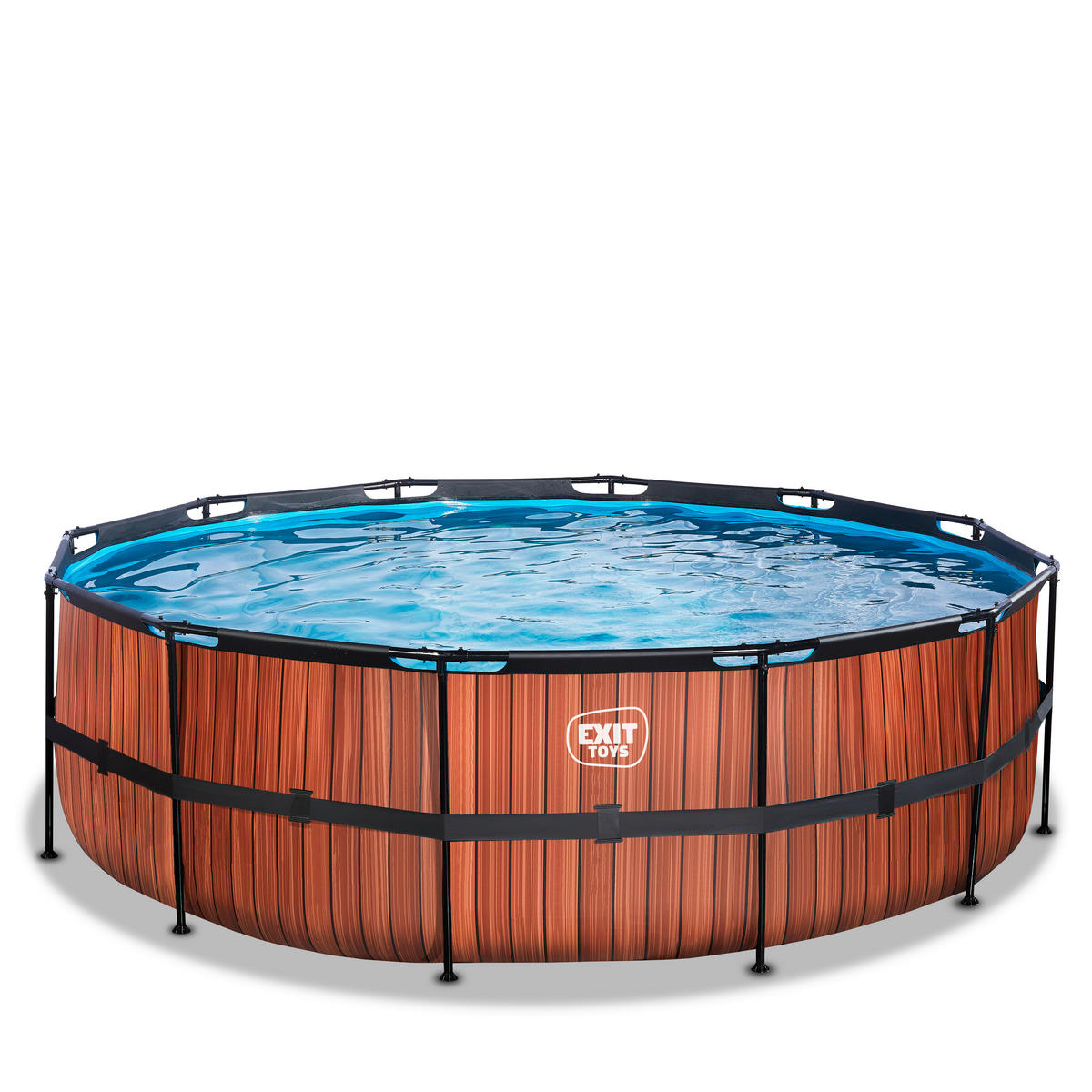 POOL-SET 450/122 cm  - Braun, KONVENTIONELL, Kunststoff (450/122cm) - EXIT Toys