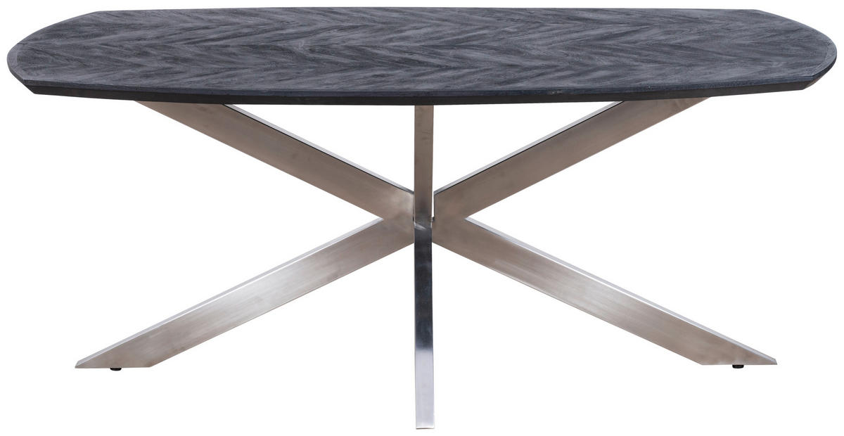ESSTISCH in Holz, Metall  - Schwarz/Naturfarben, MODERN, Holz/Metall (180/76/100cm) - MID.YOU