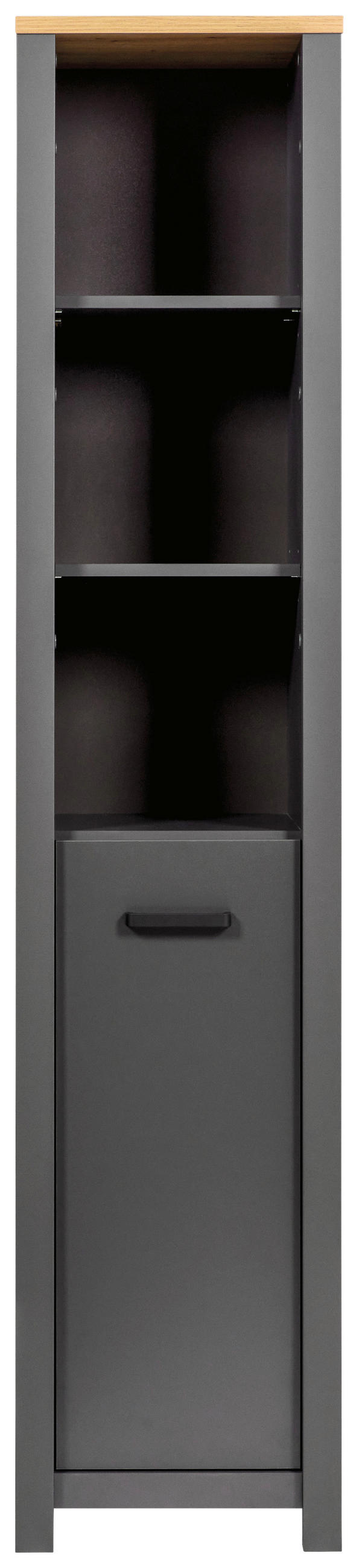 HOCHSCHRANK 42/197/40 cm  - Anthrazit/Schwarz, Natur, Holzwerkstoff/Metall (42/197/40cm) - home24