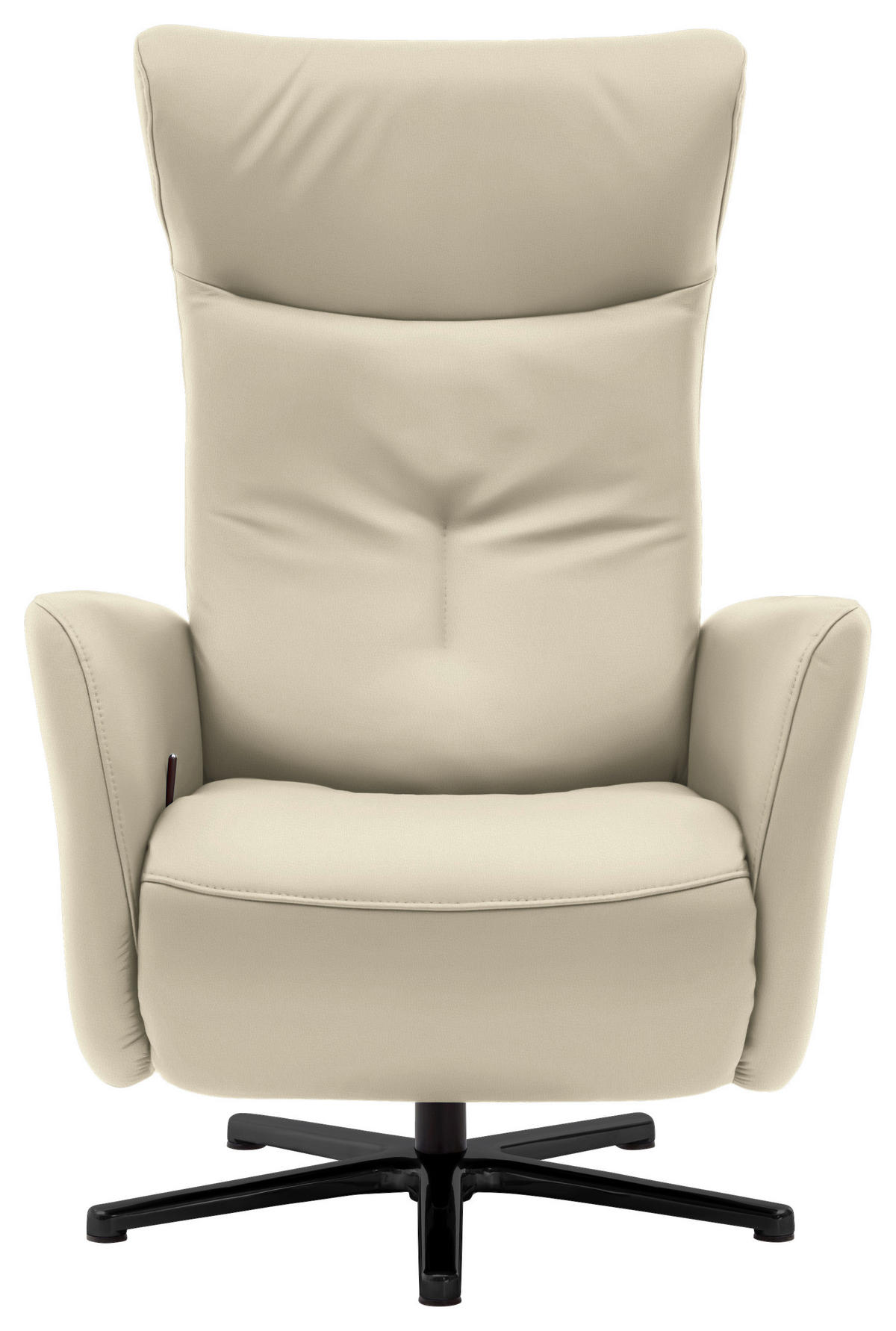 RELAXSESSEL in Leder Creme, Naturfarben  - Creme/Schwarz, Design, Leder/Metall (76/112/83cm) - Beldomo Speed