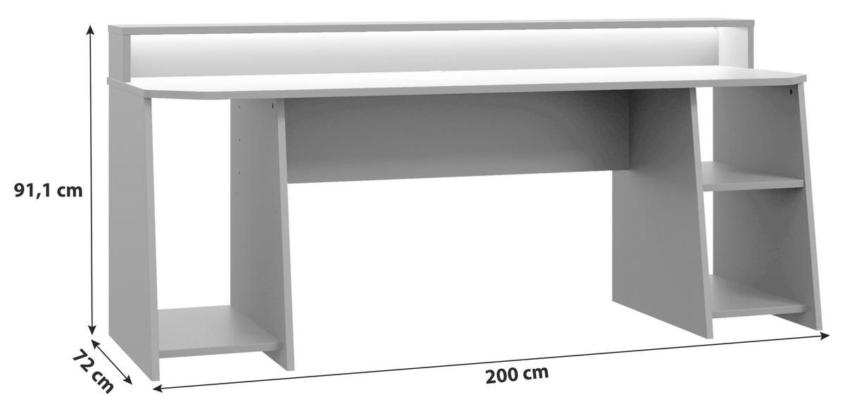 GAMING MIZA kovina, umetna masa, leseni material črna  - črna, Moderno, kovina/umetna masa (200/72/91cm) - MID.YOU