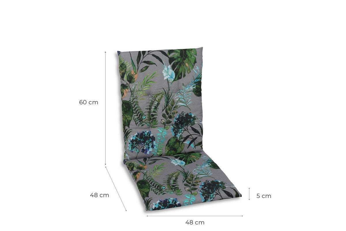 SZÉKPÁRNA zöld virág  - zöld, Konventionell, textil (48/5/108cm)