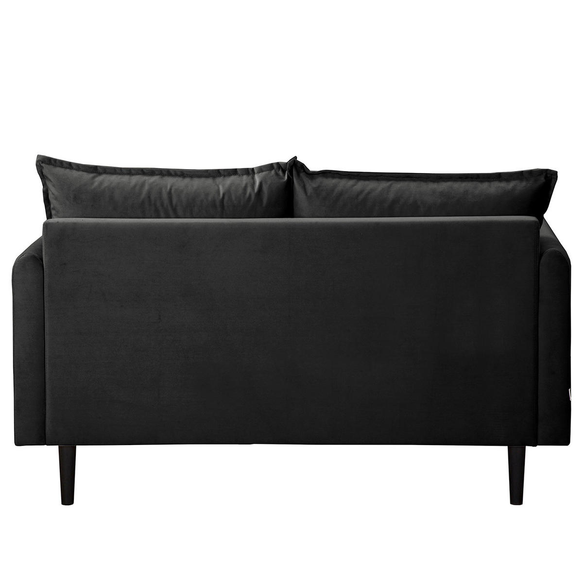 2-SITZER-SOFA Samt Schwarz  - Schwarz, Design, Holz/Textil (138/86/100cm) - P & B