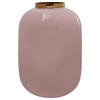 VASE 18 cm  - Hellrosa/Goldfarben, Trend, Metall (16/16/25cm) - Kayoom