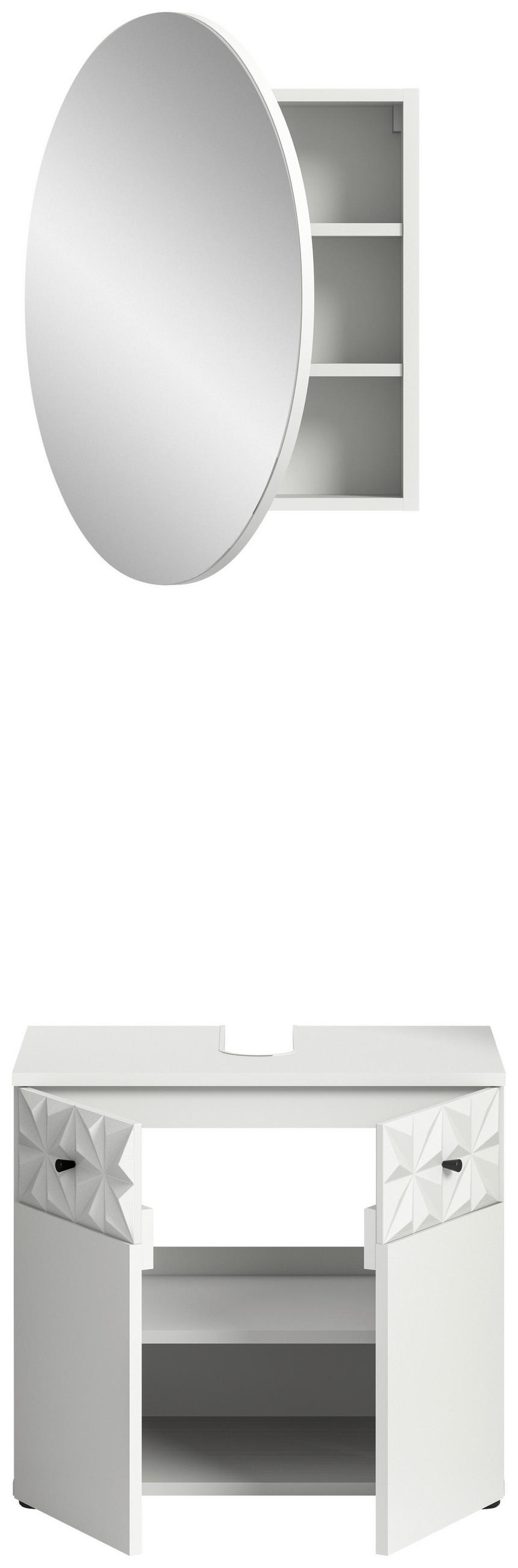 Thumbnail - Mid.you Badezimmer, Weiß, Kunststoff, 2-teilig, 1 Fächer, 60 cm, FSC Mix, stehend, Badezimmer, Badmöbelsets & Badmöbelse...