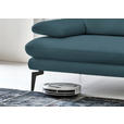 3-SITZER-SOFA in Leder Blau  - Blau/Schwarz, Design, Leder/Metall (222/86/104cm) - Dieter Knoll