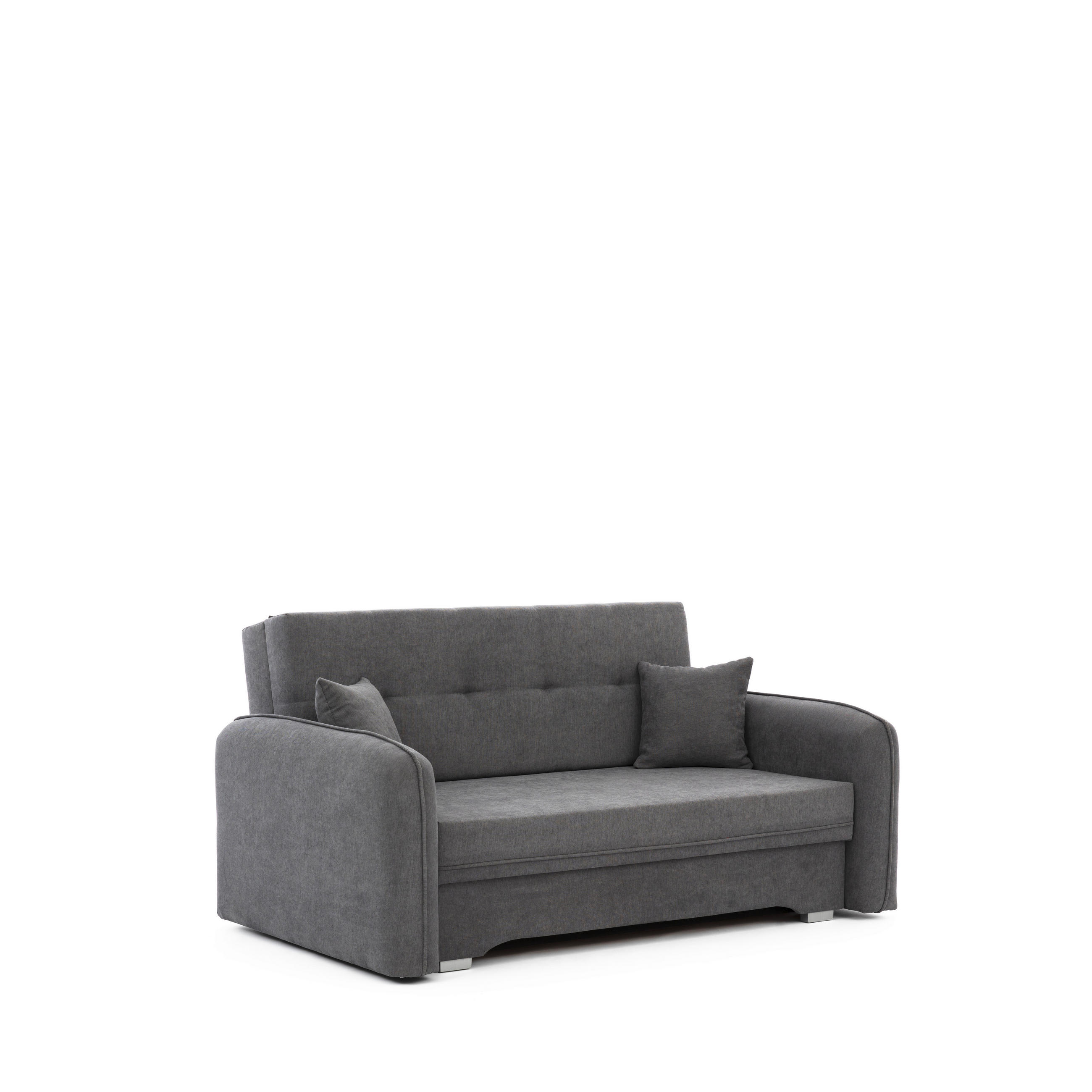 SCHLAFSOFA in Chenille Grau  - Silberfarben/Grau, Design, Kunststoff/Textil (155/105/75cm) - MID.YOU