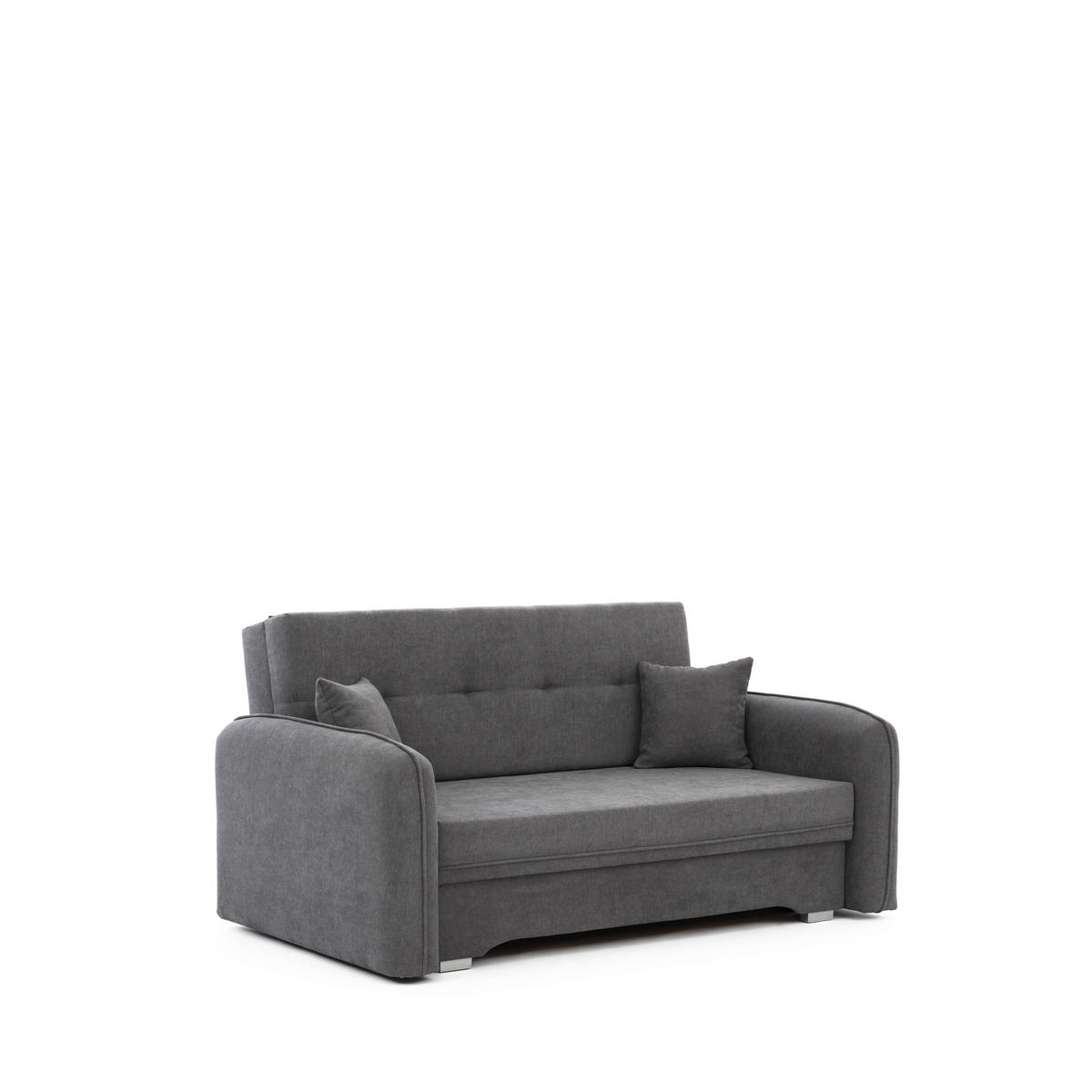 SCHLAFSOFA in Textil Grau  - Silberfarben/Grau, Design, Kunststoff/Textil (155/105/75cm) - MID.YOU