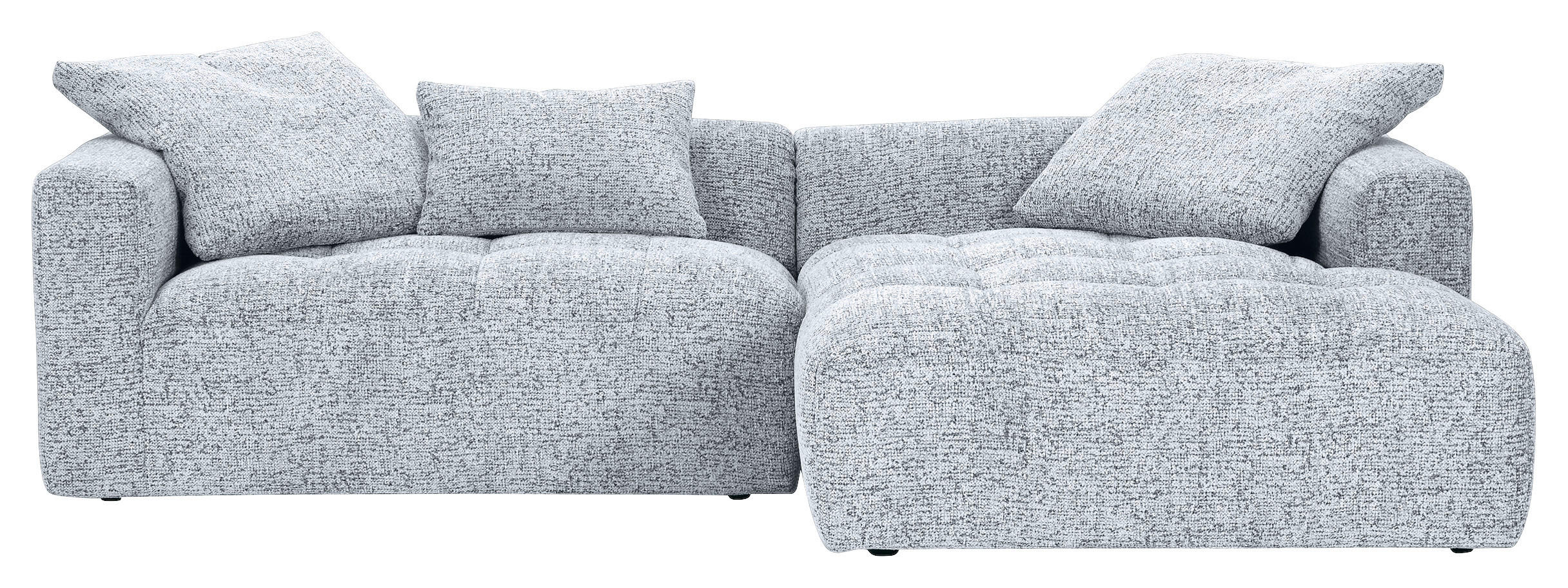 ECKSOFA Schwarz, Weiß Chenille  - Schwarz/Weiß, KONVENTIONELL, Kunststoff/Textil (276/170cm) - Carryhome