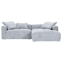 ECKSOFA Schwarz, Weiß Chenille  - Schwarz/Weiß, KONVENTIONELL, Kunststoff/Textil (276/170cm) - Carryhome