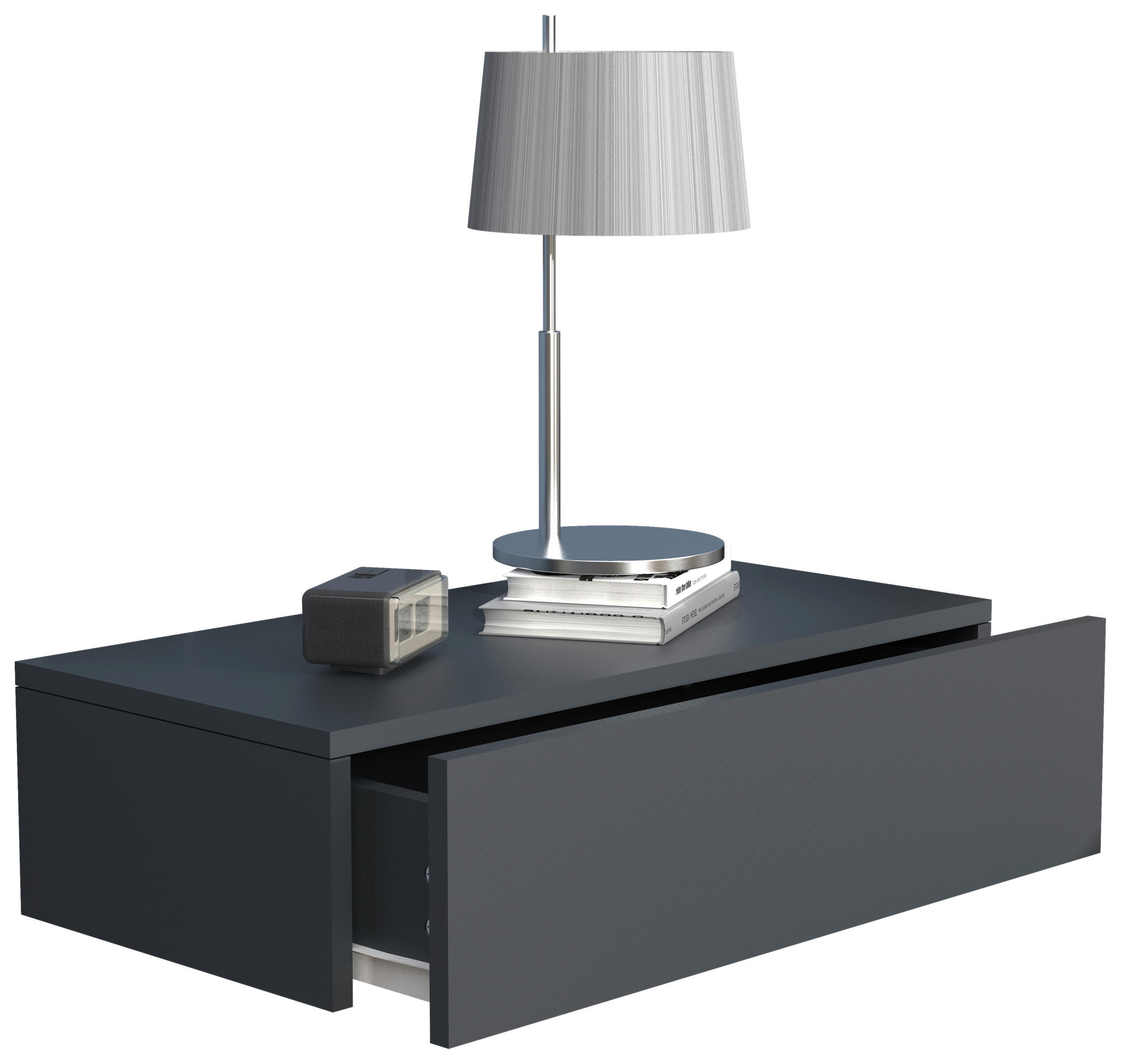 Thumbnail - Mid.you Nachtschrank, Anthrazit, Holzwerkstoff, 1 Schubladen, 60x15x30 cm, hängend, Schlafzimmer, Nachttische