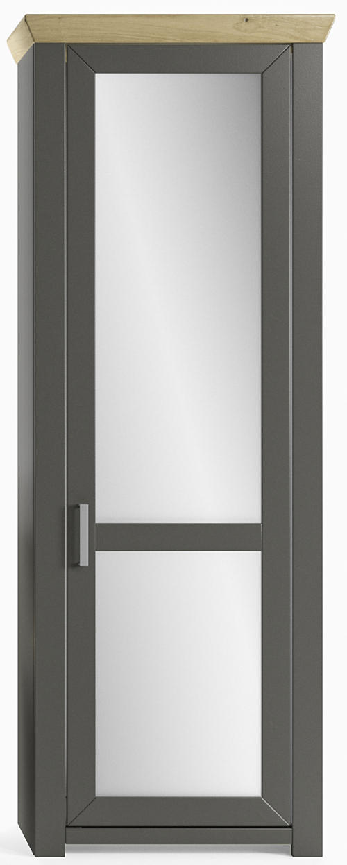 GARDEROBENSCHRANK  in 74,5/206,6/42,2 cm  - Chromfarben/Eichefarben, Basics, Holzwerkstoff/Metall (74,5/206,6/42,2cm) - SetOne by Musterring