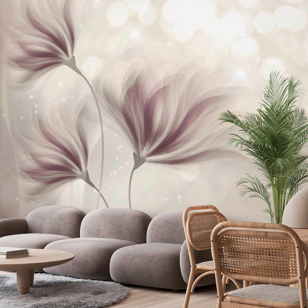 FOTOTAPET 250/175 cm  - vit/mauve, Lifestyle, textil (250/175cm) - artgeist