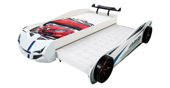 AUSZIEHBETT 90/200 cm  in Weiß  - Schwarz/Braun, KONVENTIONELL, Holz/Holzwerkstoff (90/200cm) - Xora