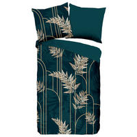 WENDEBETTWÄSCHE Malak Mikrofaser 135/200 cm  - Dunkelgrün/Grün, Natur, Textil (135/200cm)