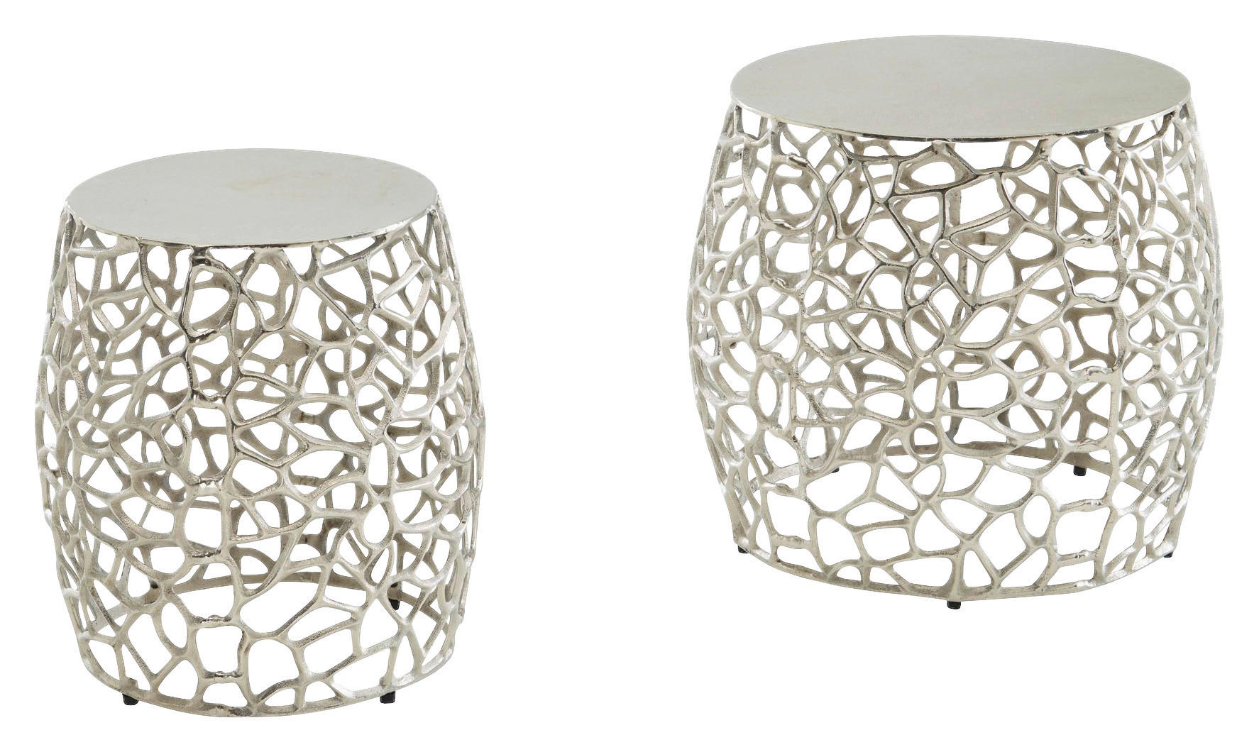 SET STOLIĆA srebrne boje  metal   - srebrne boje, Design, metal (46/46/42cm) - MID.YOU