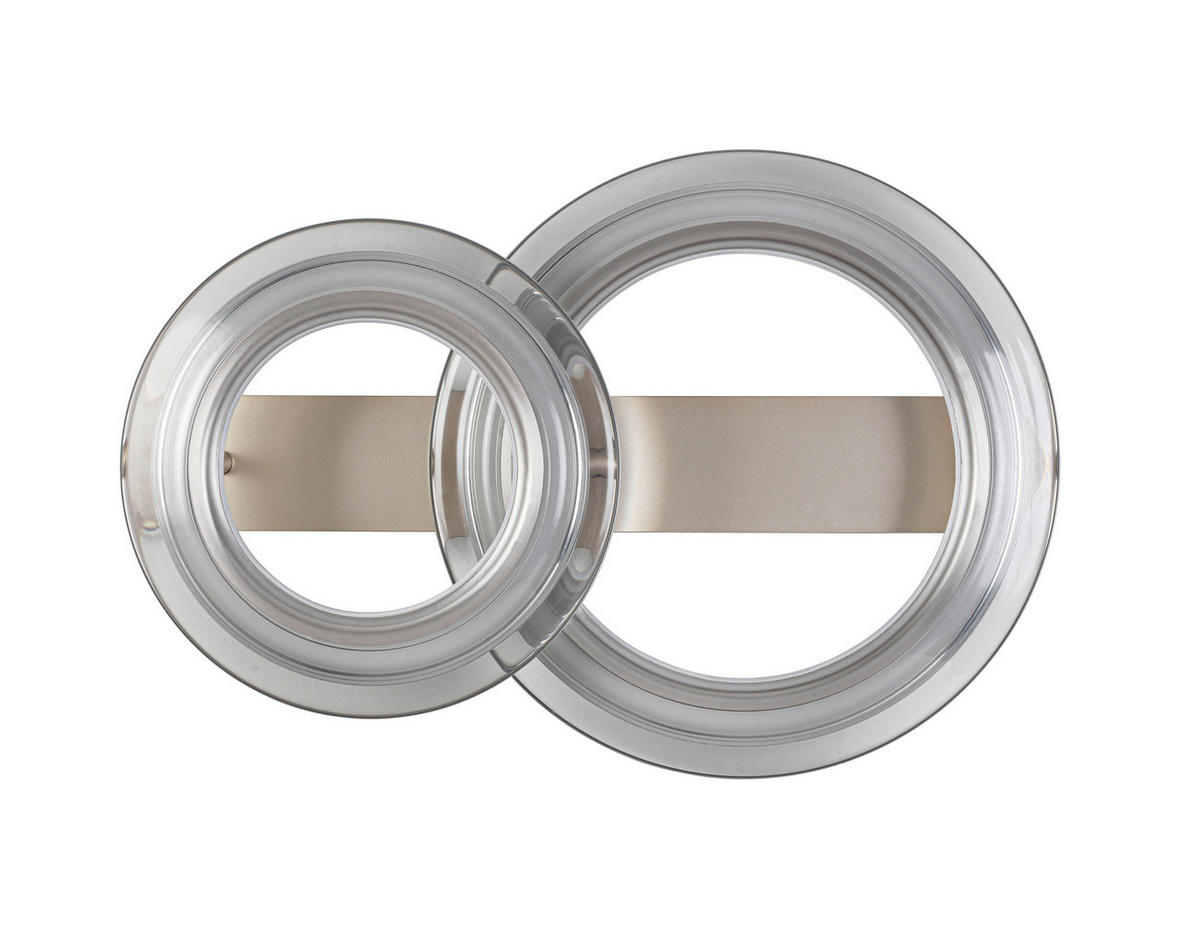 LED-DECKENLEUCHTE 42 W    66/45/16 cm  - Chromfarben/Champagner, Design, Kunststoff/Metall (66/45/16cm) - Dieter Knoll