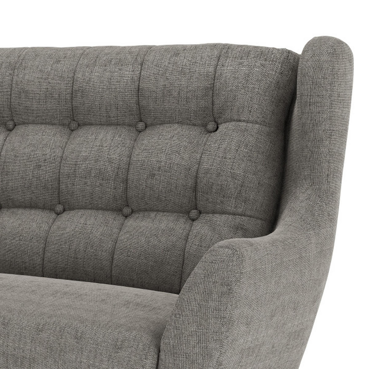 ECKSOFA in Webstoff Dunkelgrau  - Eichefarben/Dunkelgrau, Konventionell, Holz/Textil (250/107/173cm) - Trendmanufaktur