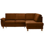 ECKSOFA in Flachgewebe Braun  - Eichefarben/Braun, Design, Holz/Textil (253/185cm) - Cantus