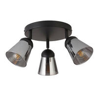 DECKENSTRAHLER Mega 42/42/11 cm   - Schwarz, Basics, Glas/Metall (42/42/11cm) - Searchlight