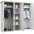 DREHTÜRENSCHRANK in Weiß, Trüffeleichefarben - Trüffeleichefarben/Weiß, LIFESTYLE, Glas/Holzwerkstoff (241/212/62cm) - Carryhome