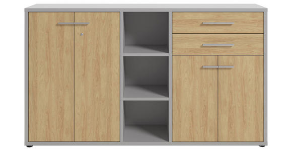 SIDEBOARD Texas  in 191,1/110/40 cm  - Hellgrau/Alufarben, MODERN, Holzwerkstoff/Kunststoff (191,1/110/40cm) - Novel