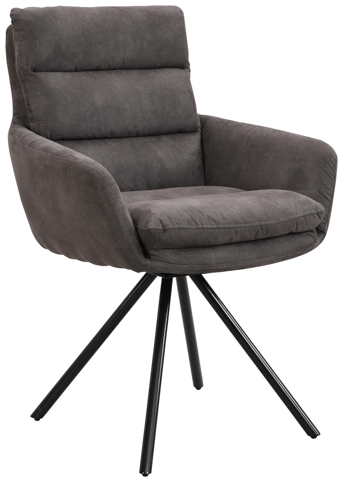 STOL MED ARMSTÖD järn vävt tyg  - svart/grå, Design, metall/textil (62/89/65cm) - Cantus