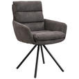 ARMLEHNSTUHL  in Eisen Webstoff  - Schwarz/Grau, Design, Textil/Metall (62/89/65cm) - Cantus