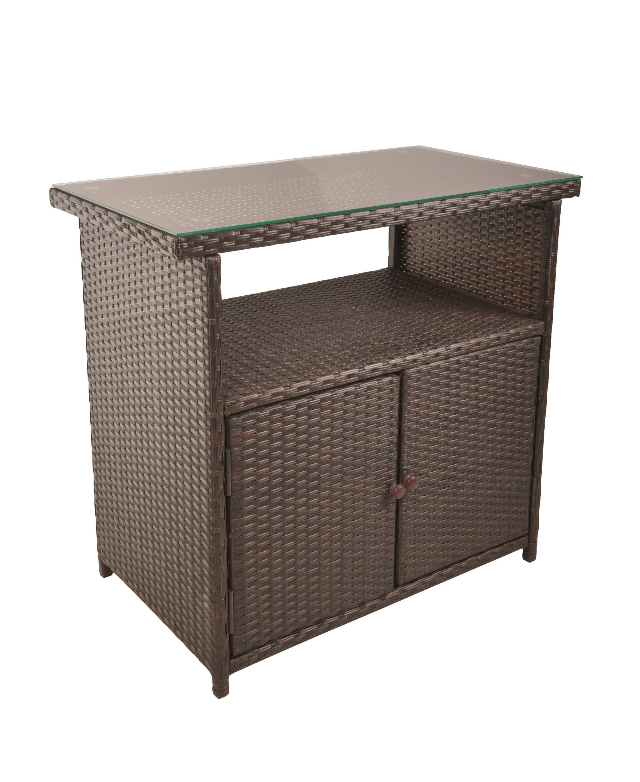 GARTENKOMMODE Metall, Kunststoff  - Schwarz/Braun, Basics, Kunststoff/Metall (50/84/90cm) - Gardenson