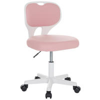 JUGENDDREHSTUHL  in Flachgewebe Weiß, Rosa  - Weiß/Rosa, Basics, Kunststoff/Textil (52/73/52cm) - MID.YOU