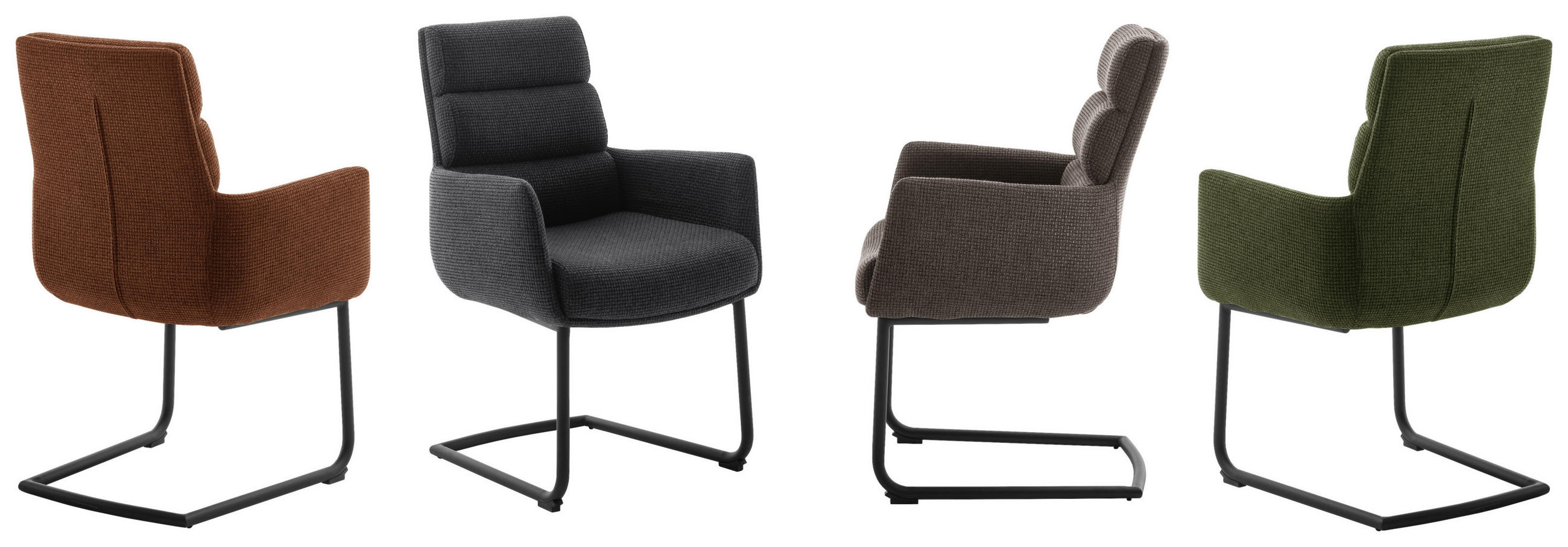 ARMLEHNSTUHL  in Stahl Webstoff  - Schwarz/Cappuccino, Design, Textil/Metall (61/90/64cm) - Dieter Knoll