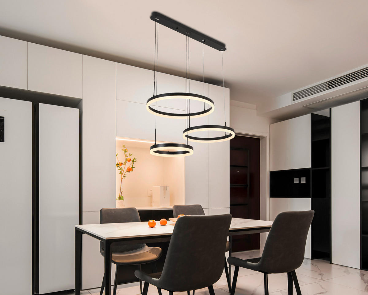 ZÁVESNÉ LED SVIETIDLO, 78/50/120 cm  - čierna, Trend, kov/plast (78/50/120cm) - Novel