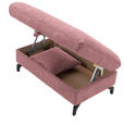 ECKSOFA in Flachgewebe, Leinenoptik Rosa  - Schwarz/Rosa, Design, Textil/Metall (208/247cm) - Xora