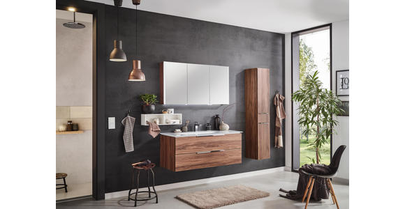 BADEZIMMER - Eichefarben/Weiß, Design, Glas/Holzwerkstoff (120cm) - Dieter Knoll