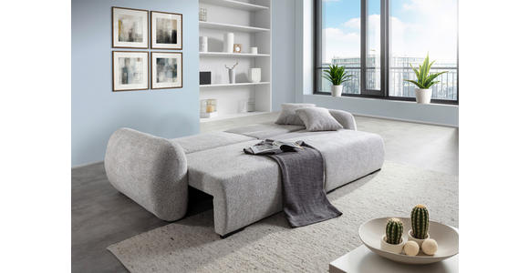 SCHLAFSOFA Flachgewebe Grau  inkl. Zierkissen, Rückenkissen, Bettkasten, Schlaffunktion, Rücken echt, Liegefläche im Originalstoff  - Schwarz/Grau, KONVENTIONELL, Kunststoff/Textil (250/74/92cm) - Carryhome