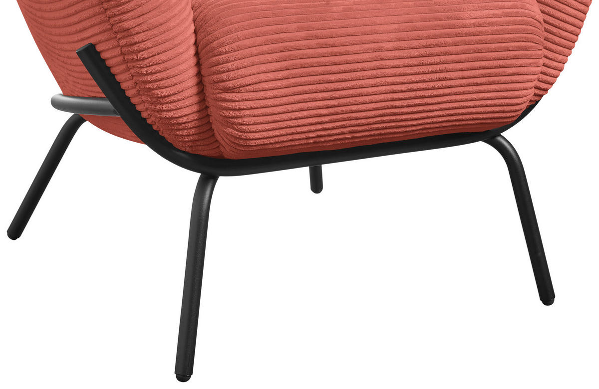 COCKTAILSESSEL Cord Koralle  - Koralle, Design, Textil (79/71/74cm) - Lomoco