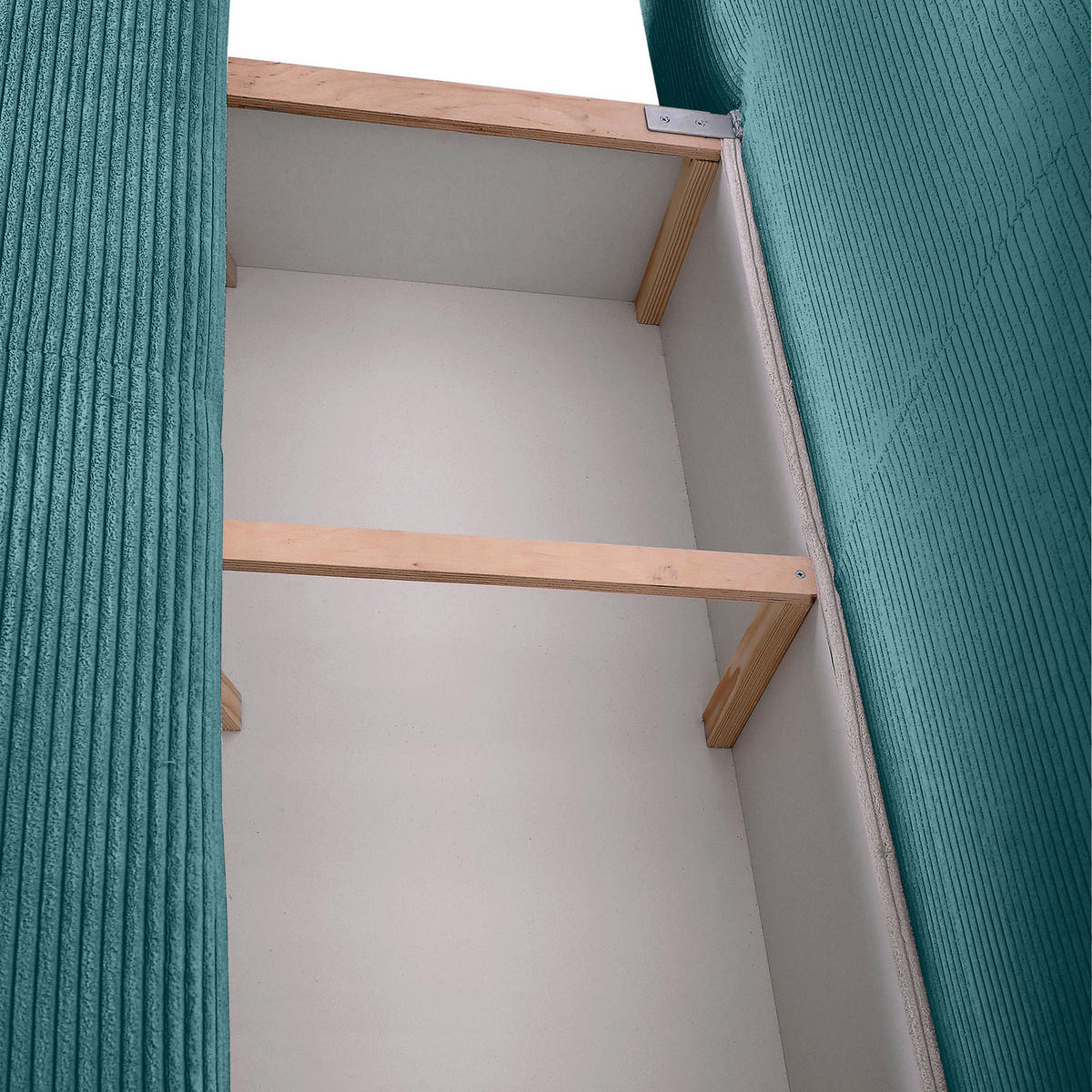 SCHLAFSOFA Cord Petrol  - Petrol/Schwarz, KONVENTIONELL, Textil/Metall (200/78/95cm) - home24