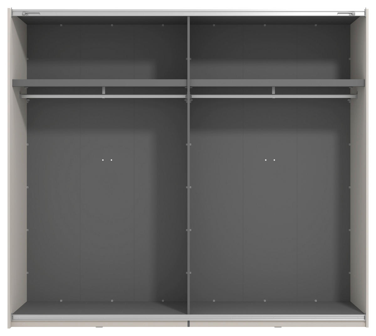 SKRIŇA S POS. DVER. – HOR.VED, kašmírová, 245/217,5/61 cm - čierna/kašmírová, Basics, kov/kompozitné drevo (245/217,5/61cm) - Xora