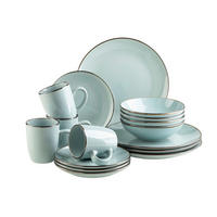 KOMBISERVICE Metallic Rim 16-teilig  - Mintgrün, Basics, Keramik - Mäser