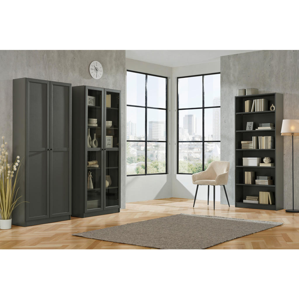 Thumbnail - Carryhome Regal, Anthrazit, Holzwerkstoff, 5 Fächer, 80x199.2x28 cm, stehend, Wohnzimmer, Regale, Bücherregale