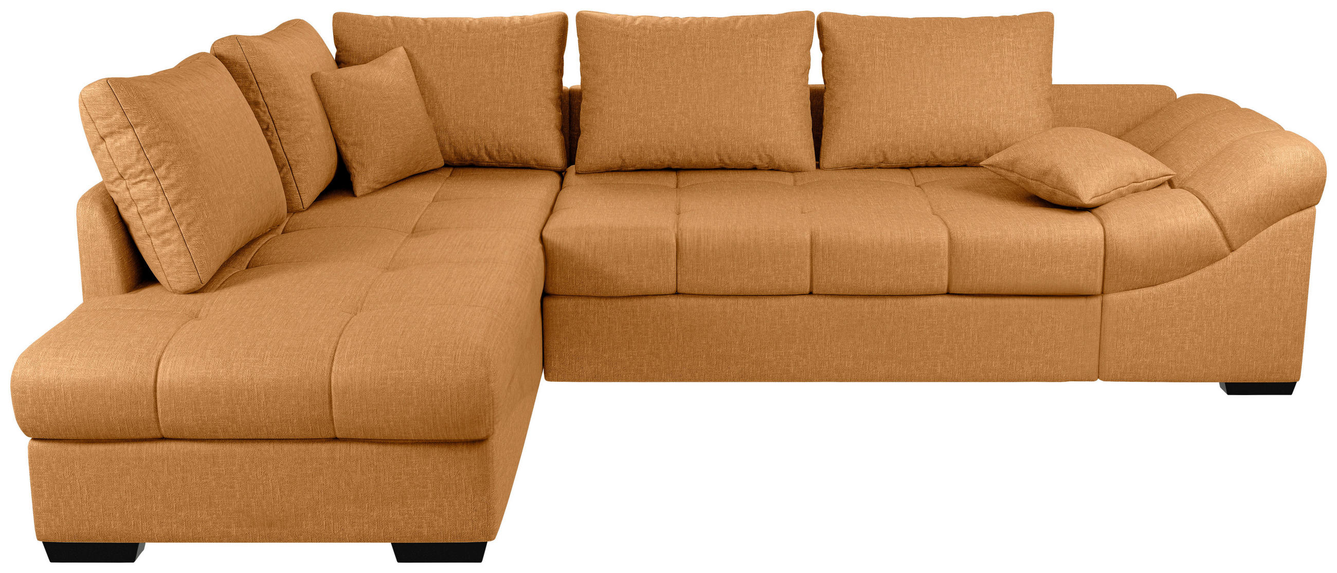 ECKSCHLAFSOFA in Goldfarben Textil   - Goldfarben/Schwarz, Modern, Holz/Textil (202/298cm) - MID.YOU