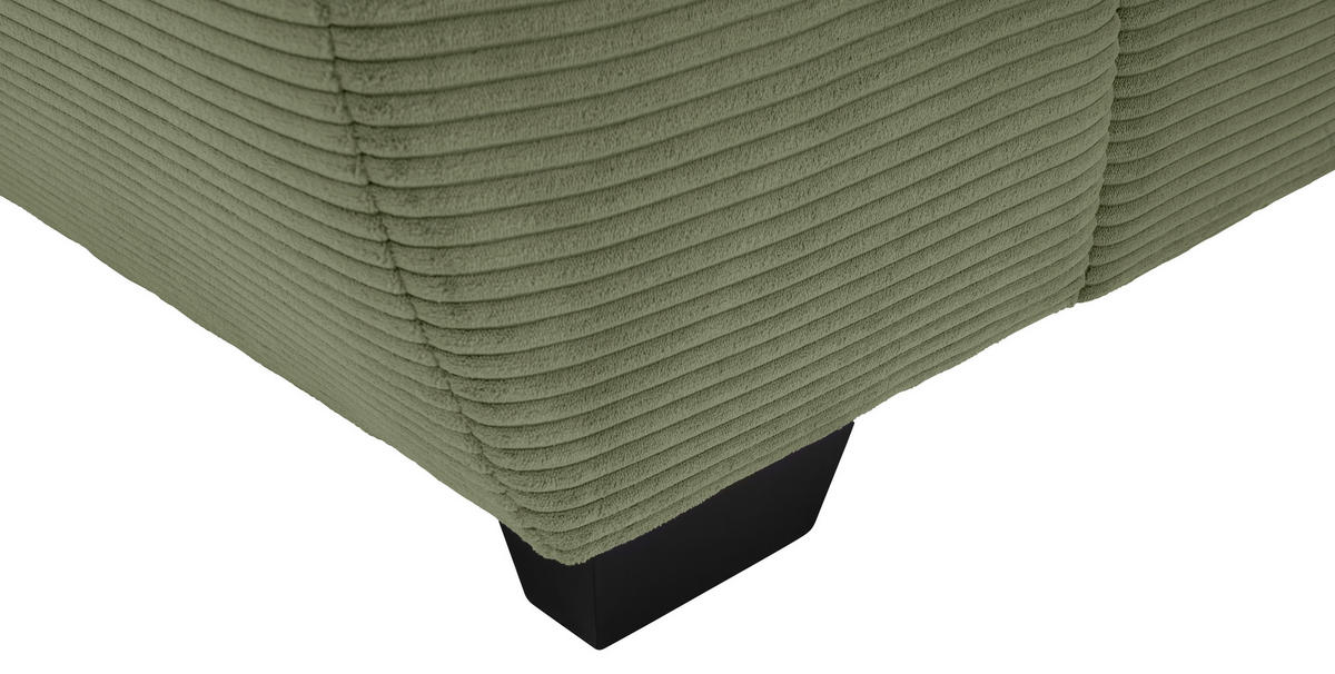 ECKSOFA Grün Cord Rückenkissen, Armlehnenkissen, Bettkasten, Schlaffunktion, Rücken echt, Liegefläche im Originalstoff  - Schwarz/Grün, KONVENTIONELL, Kunststoff/Textil (304/212cm) - Carryhome
