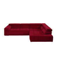 ECKSOFA in Mikrofaser Rot  326/222 cm  - Chromfarben/Rot, Design, Textil/Metall (326/222cm) - Beldomo Speed