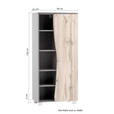 MIDISCHRANK 60/130/35 cm  - Silberfarben/Eiche Wotan, Natur, Holzwerkstoff/Kunststoff (60/130/35cm) - Xora