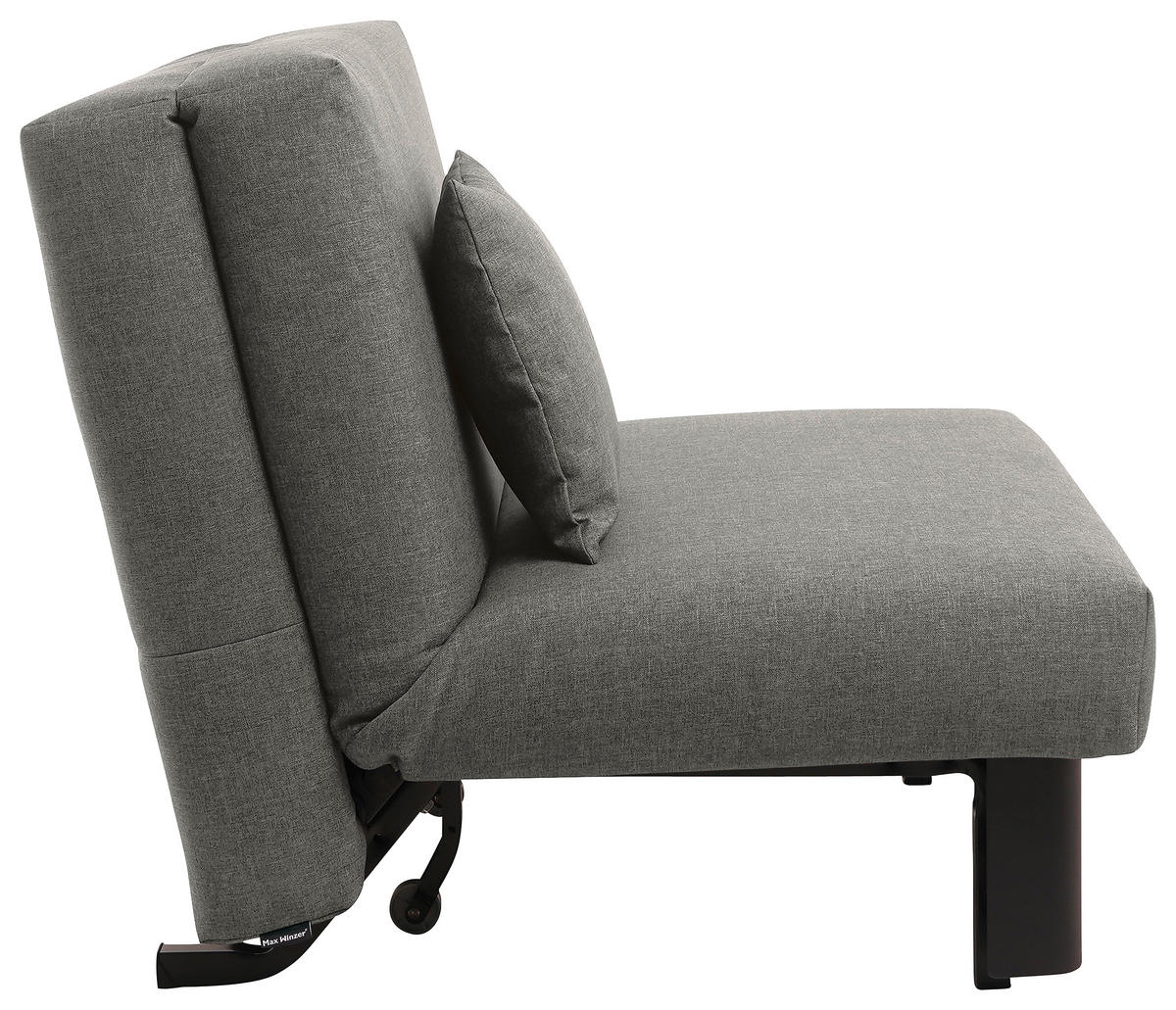 SCHLAFSESSEL in Flachgewebe Hellgrau  - Hellgrau/Schwarz, Design, Textil/Metall (85/85/100cm) - Max Winzer